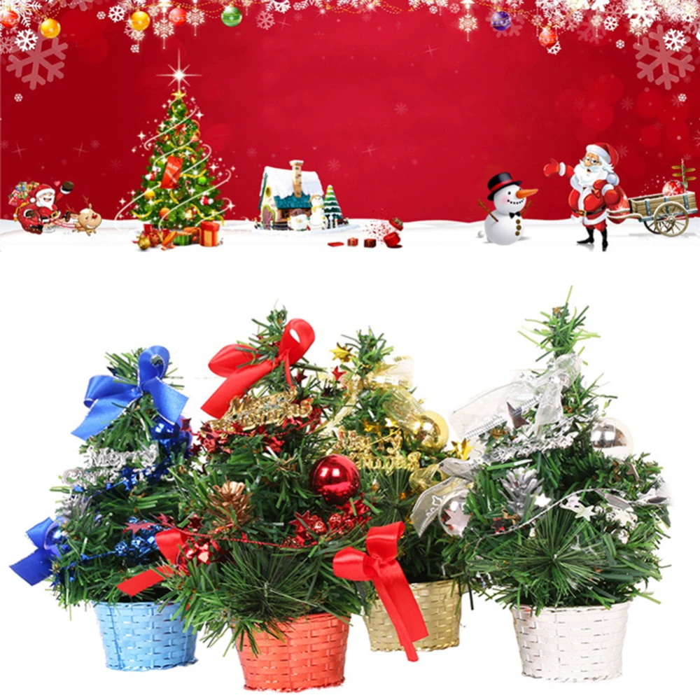 

20CM Artificial Mini Christmas Tree Tabletop Festival Decoration Party Gift Xmas New Year Home Decoration Accessories Supplies