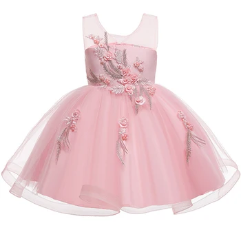 

Baby Girls Christmas Party Flower Dress Girls Wedding Princess Brithday Tutu Dresses Children Clothes Kids Clothing New Year