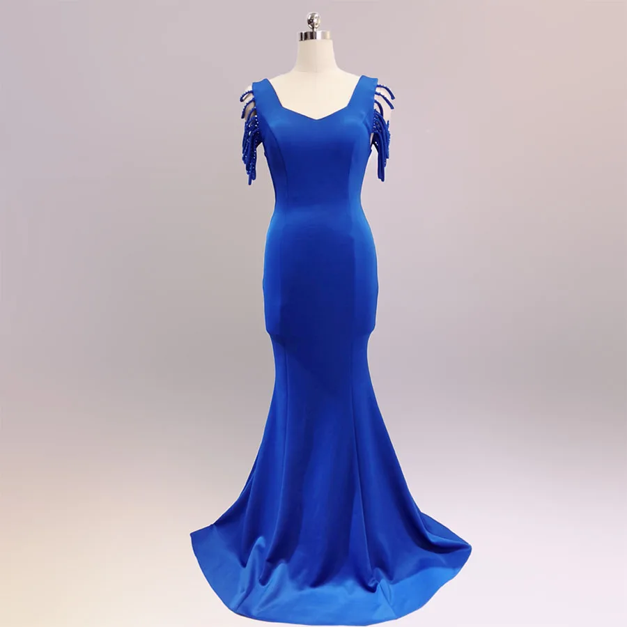 Royal Blue Формальные платья для выпускного вечера русалка новые сексуальные стильные вечерние платья DX312-3 платья размера плюс элегантные вечерние платья в пол - Цвет: Royal Blue
