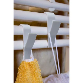 

Towel Mop Hooks Hanger Storage Holders Clothes Hat Rail Radiator Tubular Bath Hook Holder JS23