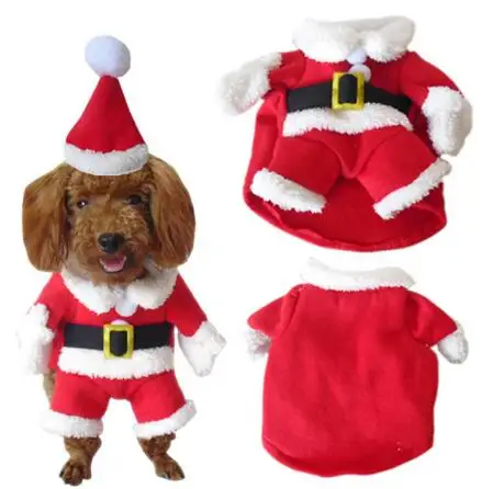 Санта-Клаус, кошка, костюм для собаки, одежда для маленьких собак, смешная Рождественская зимняя теплая одежда для собак, Одежда для животных для щенков пальто для кошек, одежда - Цвет: santa claus