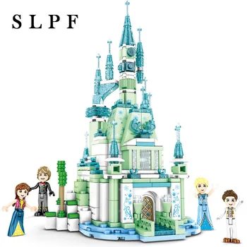 

Children City Snow Castle Street View Model Kit Girls Diy Educational Assembled Building Blocks Brick Kids Toys Compatible R55