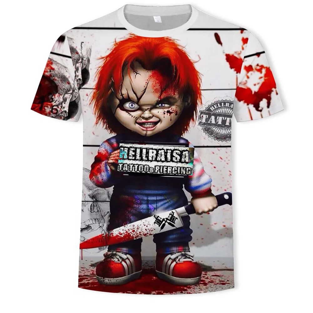 

Terror Doll 3D Printed T-shirt with Multiple Patterns and Styles Summer Short Sleeve T-shirt