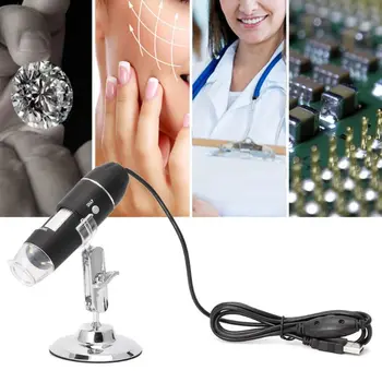 

1600X USB Digital Microscope Camera Endoscope 8LED Magnifier with Hold Stand G6DD