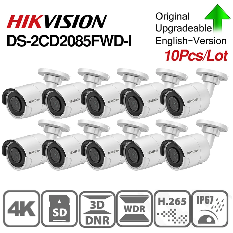 Hikvision Original DS 2CD2085FWD I 8MP ip bullet camera Network Dome POE security со встроенным слотом для SD карты IP67