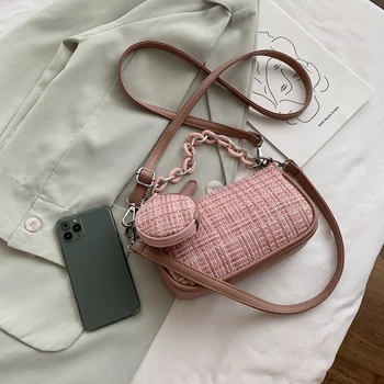 

2020 Summer Women Shoulder Bag Fashion Messenger Bag Casual Female Bag Woven Bag Ladies Bag Mobile Bag Chain Bag Handbag