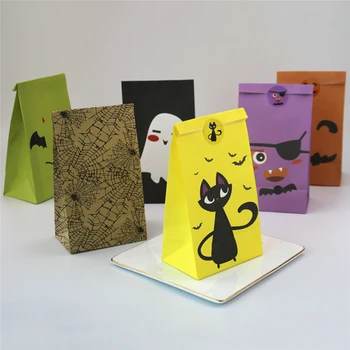

Halloween Party Bag Pocket Gift Decoration Food Disposable Oil-Proof Paper Bag Party Candy Bag Gift Packaging Bag