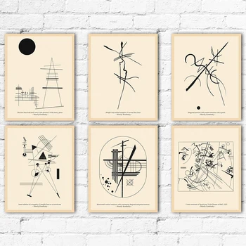 Poster della collezione dell'insieme di disegno al tratto Wassily Kandinsky 6