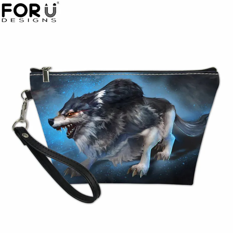 FORUDESIGNS/косметички для макияжа для женщин с принтом волка, косметички женский макияж, сумка для туалетных принадлежностей, многофункциональная сумочка - Цвет: L565Z8