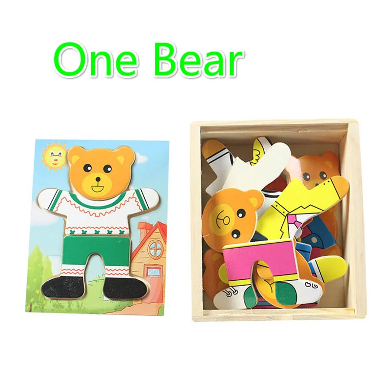 Магнитная головоломка Четыре маленького медведя деревянные игрушки сделай сам
