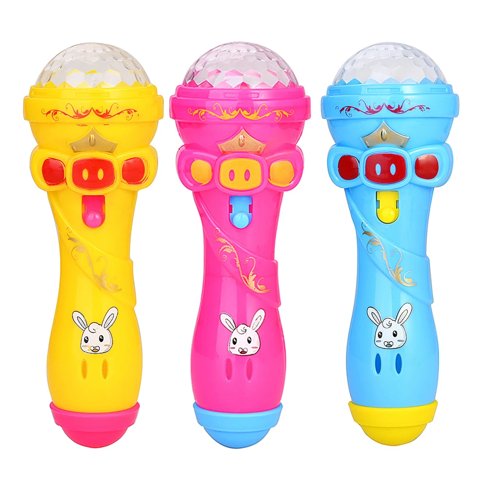 Модель микрофона, светящиеся игрушки, мигающий прожектор, игрушки для детей, караоке, микро игрушка, подарок, сделай сам, забавные динамические светящиеся игрушки