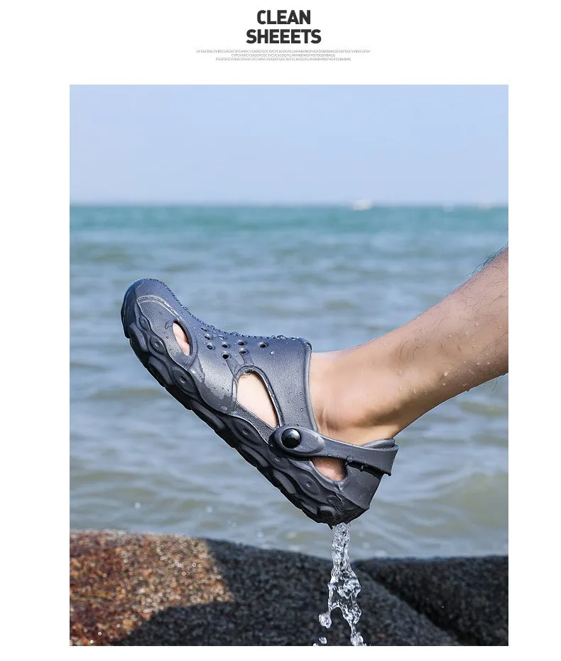 Fashion Sandals Men Clogs Slippers 2021 Womens Sandals Summer Sports Sandals Hollow Out Breathable Beach Slippers Black Sneakers