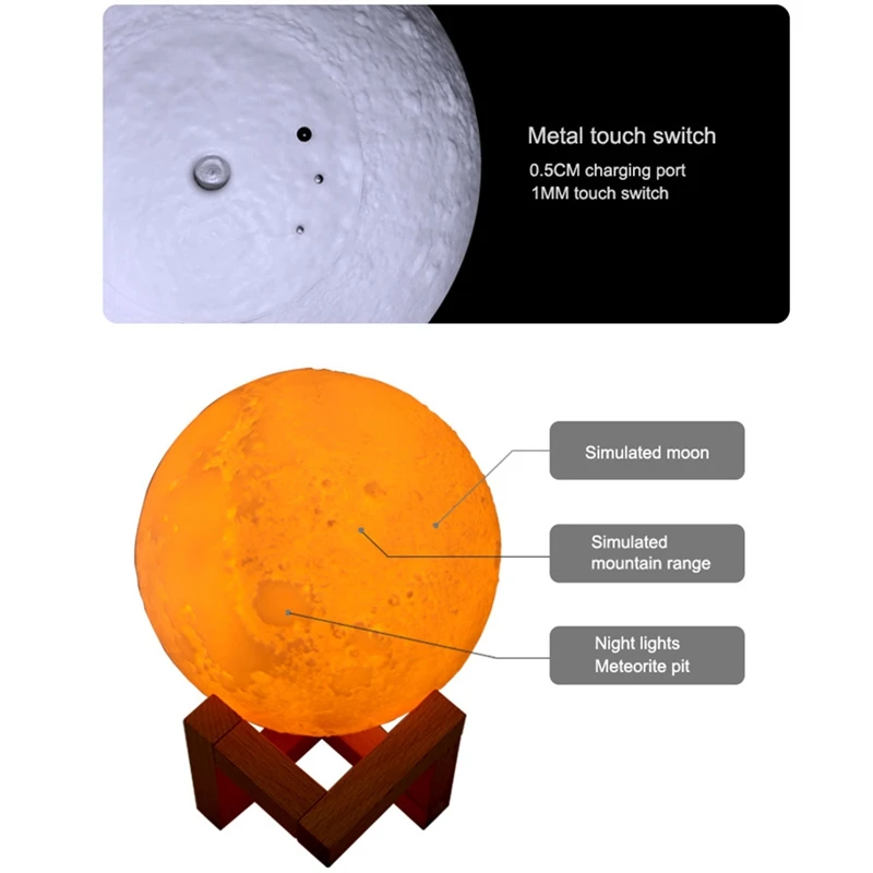 880 мл большой увлажнитель воздуха с светодиодный ночник 3D принт луна лампа для домашнего декора цвета изменить увлажнитель-прохладный туман очиститель