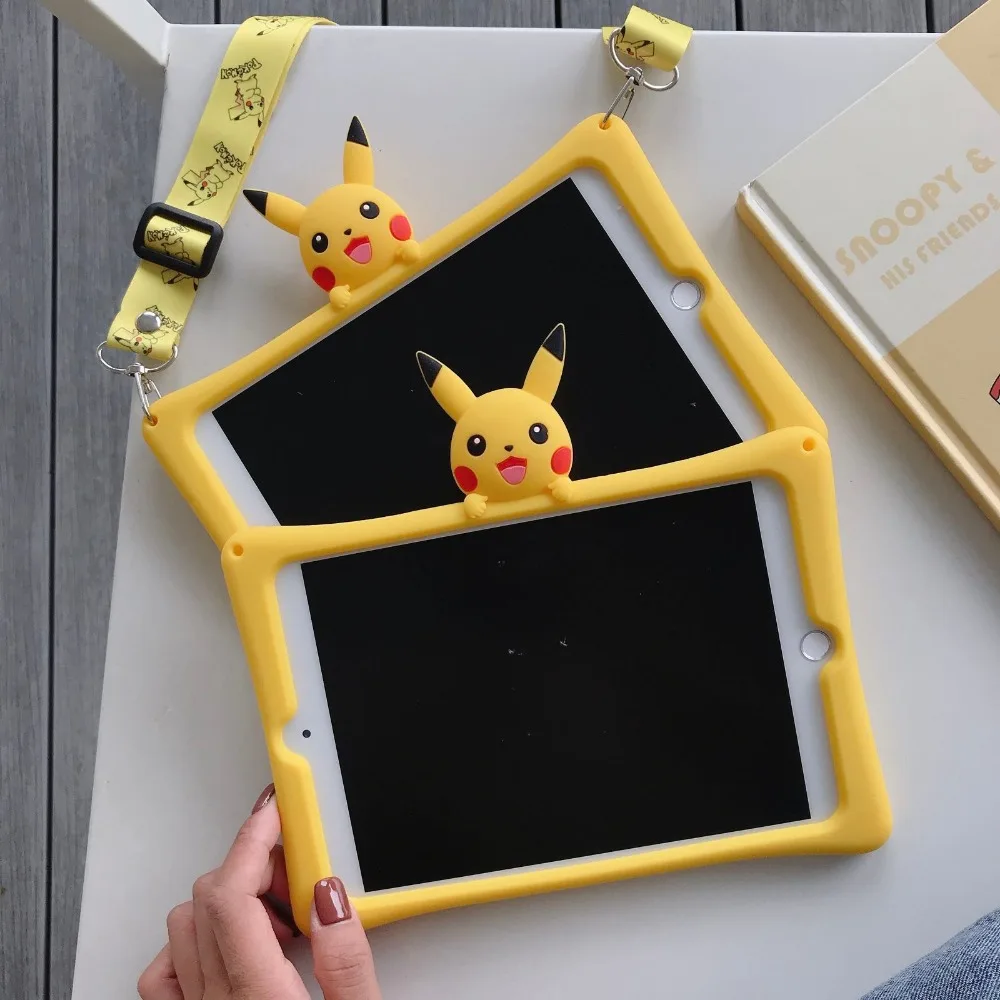Милый детский чехол для iPad Mini 1/2/3/4/5 Mini 5 4 3 2 1 Mini5 Mini4 Mini3 7,9 '', мягкий силиконовый чехол-подставка из поликарбоната+ ремешок