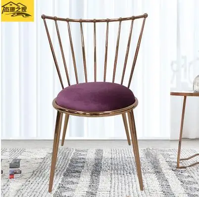 Dining chair home net red back chair ins light luxury modern simple negotiation Nordic dining table manicure