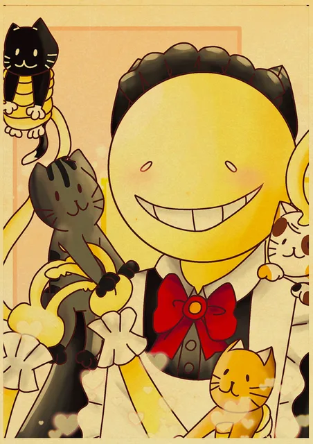 anime assassination classroom retro sticker cosplay wall posters