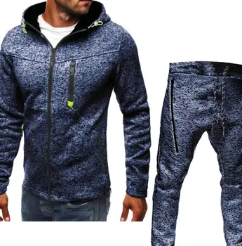 

Summer and autumn fashion sports summer autumn suit men's round neck cap casual sports men's hooded trousers set