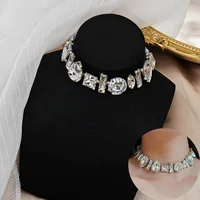 Colliers ras du cou géométriques en cristal FYUAN pour femmes, colliers chaîne de clavicule en forme de goutte d'eau, bijoux tendance 2