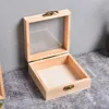 Wooden Storage Box Plain Wood boxes With Clear Lid Multifunction Square Hinged Craft Gift Box Wooden Jewelry Storage organizer - Image 6
