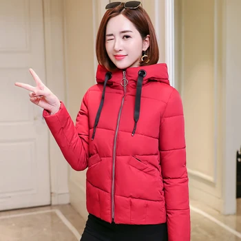 

2019 Women Winter Jacket Casual Autumn Female Cotton Padded Outwear Coat Short Hooded Parka Casaco Feminino