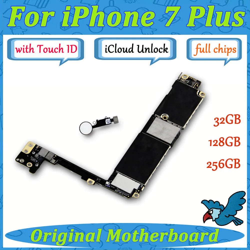 Для iPhone 7 Plus 5,5 дюймов материнская плата 32g 128g 256g Touch ID разблокированная 7p материнская плата логическая плата Бесплатный iCloud 7 Plus материнская плата