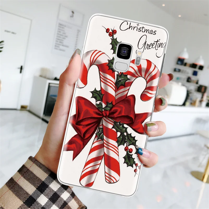 Счастливый год чехол для samsung Galaxy J4 J6 A6 A8 плюс J8 A7 A9 A3 A5 J3 J5 J7 Prime Рождество чехол из термополиуретана и силикона