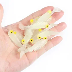 30pcs/50mm T Tail Soft Lures Silicone Bait Sea Fishing 1.3g Swimbait Silicone Fish Surface Artificial Lure