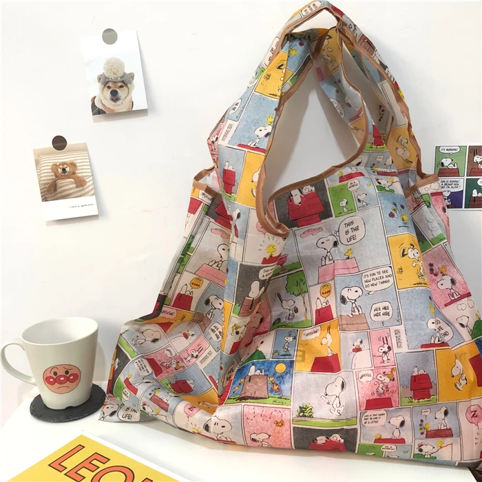 

Simple and Super-large Capacity Environmental Protection Bag Cartoon Printing Dog Folding Waterproof Shopping Bag Receiving Snopy