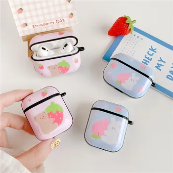 

Cute Strawberry Bear Headphone Cases For Airpods Pro Case Fanny Cartoon Rabbit Earphone Cover For Air pods 3 2 1 Soft Case Box