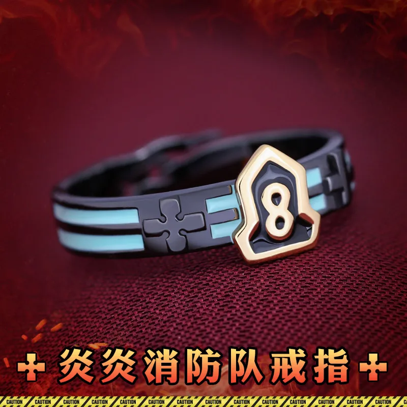 

Anime Enn Enn No Shouboutai Fire Force Shinra Kusakabe Cosplay S925 Silver Ring Fashion Adjustable Men Women Jewelry Xmas Gift