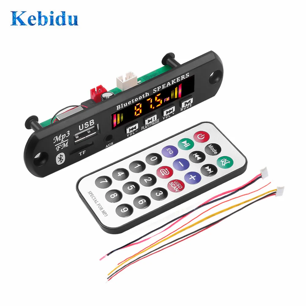 KEBIDU автомобильный 5 в 12 В MP3 WMA плата Bluetooth 0 комплект аудио модуль USB TF Радио