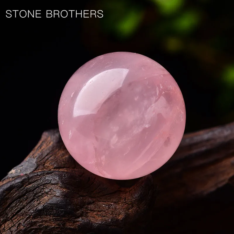 2-6CM Natural Rose Quartz Crystal Ball Minerals Home Decoration Stones Crystals Gemstones Runes for Fortunetelling Gifts