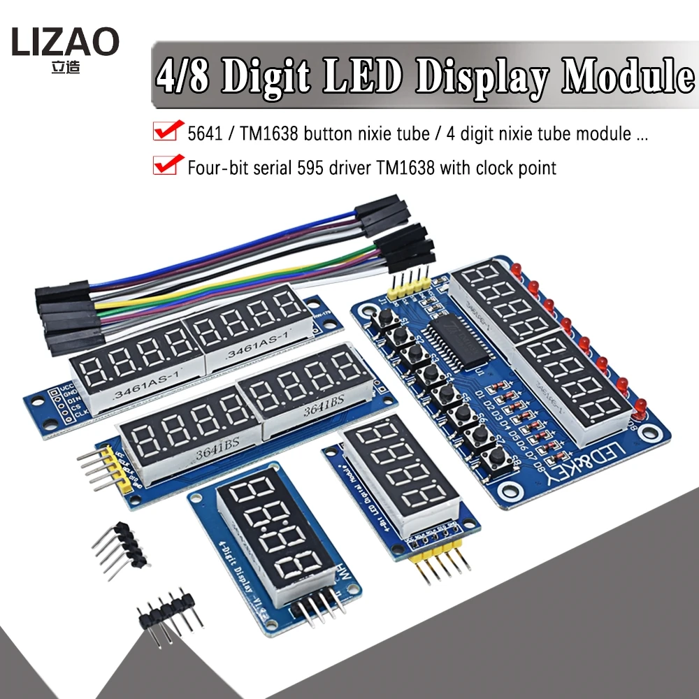 Модуль TM1638 TM1637 4-клавишный дисплей для AVR Arduino MAX7219 цифровая светодиодная трубка 8