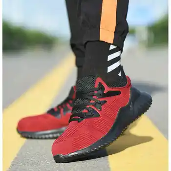 

Men Breathable Steel Toe Cap Safety Shoes Men Outdoor Anti-slip Steel Puncture Proof Construction Boots Work Shoes