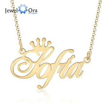 

Customized Nameplate Necklace with Crown Personalized Letter Pendant Necklaces for Women Unique Jewelry Birthday Gifts for Girls