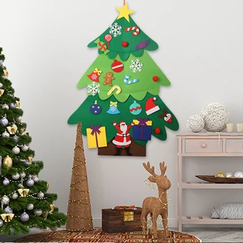 

Creative Felt Christmas Tree for Kids Diy Christmas Tree with Toddlers Ornaments for Children Xmas Gifts Hanging Home Door Wall