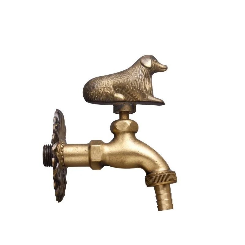 antique dog Наружный декоративный садовый кран в форме животного бибкок зеленый/античный латунный кран для швабра/садовый смеситель в форме животных - Цвет: antique dog