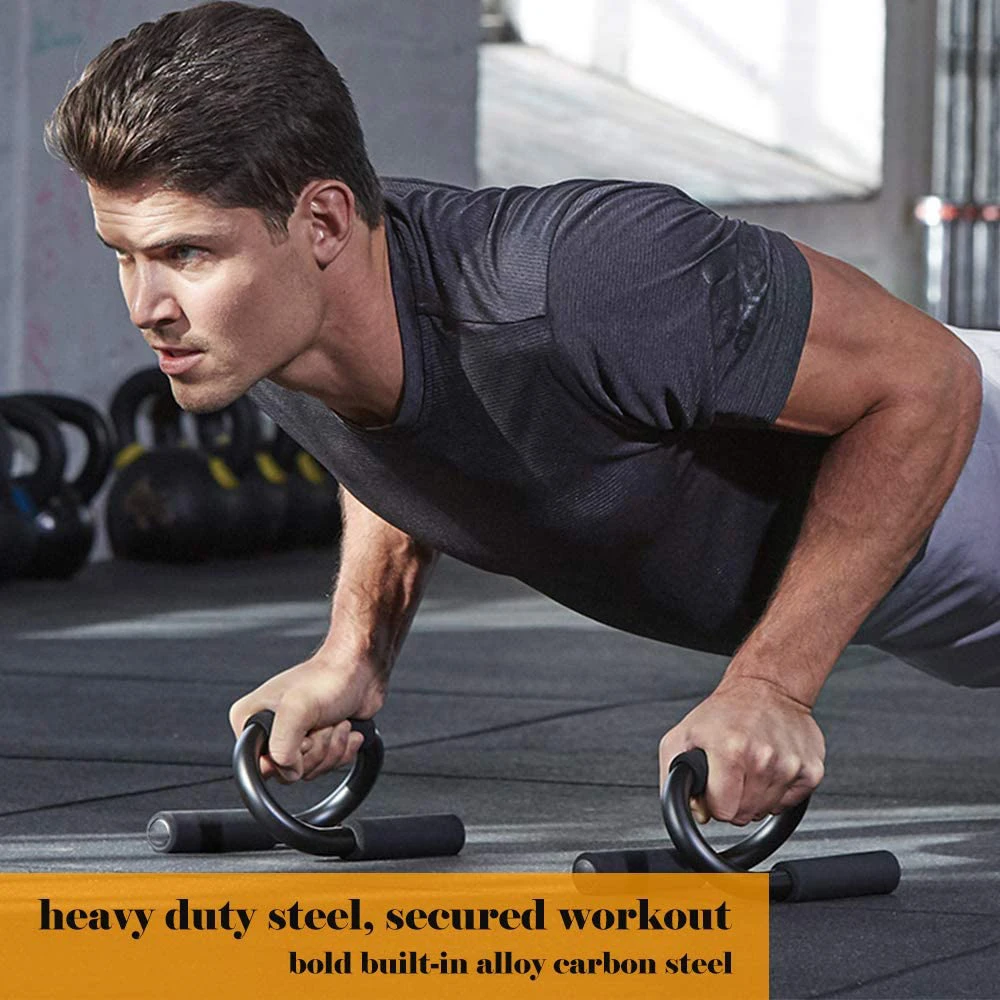 S Shape Push Up Stands Stainless Steel Bodybuilding Equipment Push-Ups Stands Workout Training Fitness Equipment For Home Gym