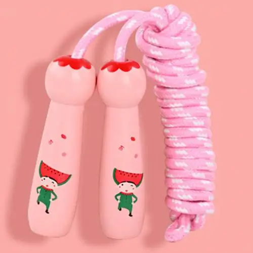 Pink Box Package Детская скакалка, мультяшная деревянная ручка, Скакалка для занятий спортом на открытом воздухе, инструмент для упражнений, милые скакалки, детские игрушки - Цвет: Pink Box Package