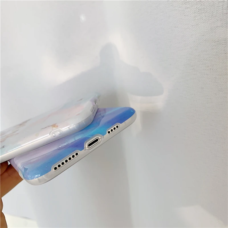 Красочные масляные граффити Чехлы под мрамор для iphone 11promax XR X XS Max 6 6S 7 8 Plus Мягкий чехол для телефона Девушка Стиль задняя крышка