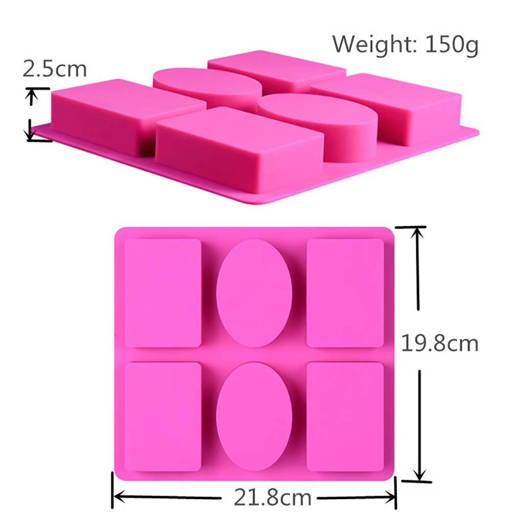DIY силиконовая форма для мыла для изготовления мыла 3D 6 форм овальное прямоугольное мыло ручной работы ремесло цветы Ванная комната Кухня Мыло Плесень