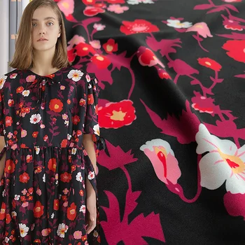 

100X145cm Fashion Four-way stretch Polyester Soft Cady Linen Fabric For Woman Summer Dress Blouse Pants Sewing DIY