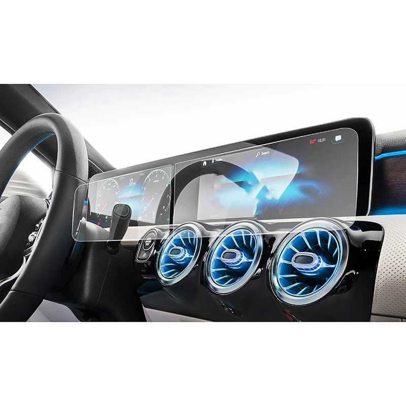 ##BUY 2Packs Screen Protective Film for Mercedes Benz A Class W177 10.25Inch Car Navigation Screen,9H Tempered Glass Protector