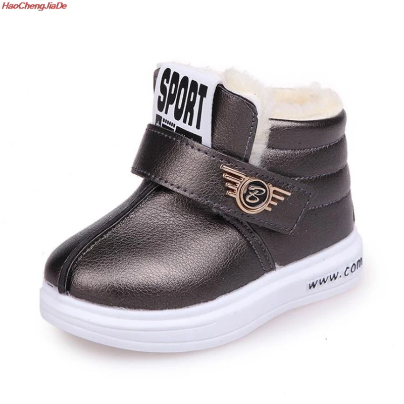 

Children Snow Boots Girls boy Shoes Winter Boots Fashion Plush Kids Shoes Water-Proof Students Children Boots Size 22-26