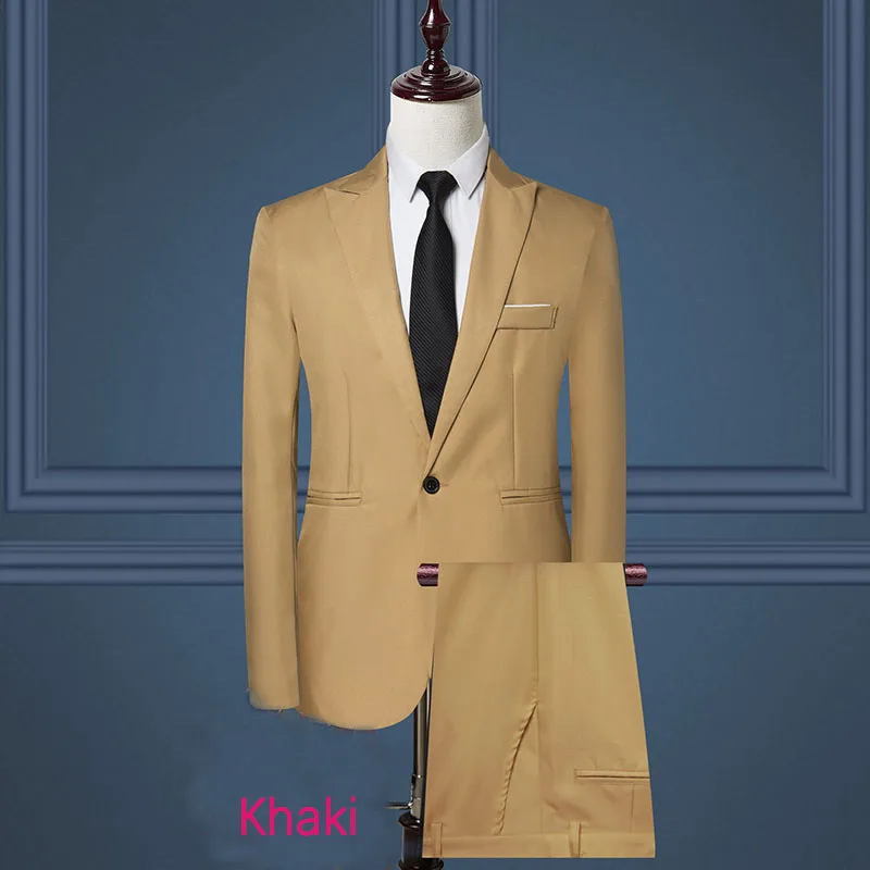 Skup 2019 Business Casual męska garnitur 2 sztuka zestaw i pojedyncze kurtka Slim proste bawełniane płaszcze męskie w dużych Off biały