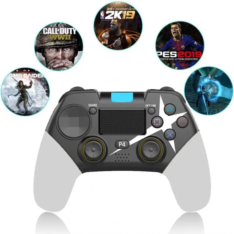 

Wireless Bluetooth4.0 Gamepad Vibration Touch Screen Game Controller For PS4/PS4 Pro Wireless Console For Tablet PC Smart TV Box