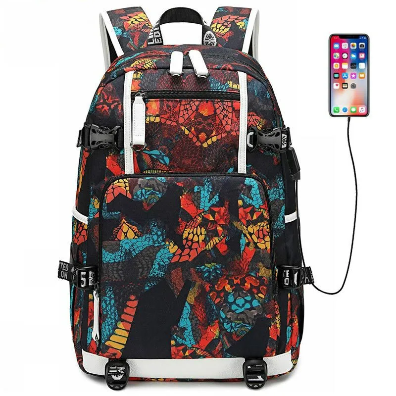 

Backpack Female New Heat Transfer Printing Oxford Cloth Backpack Simple Bag Mochila Feminina High Capacity Computer Travel Bag