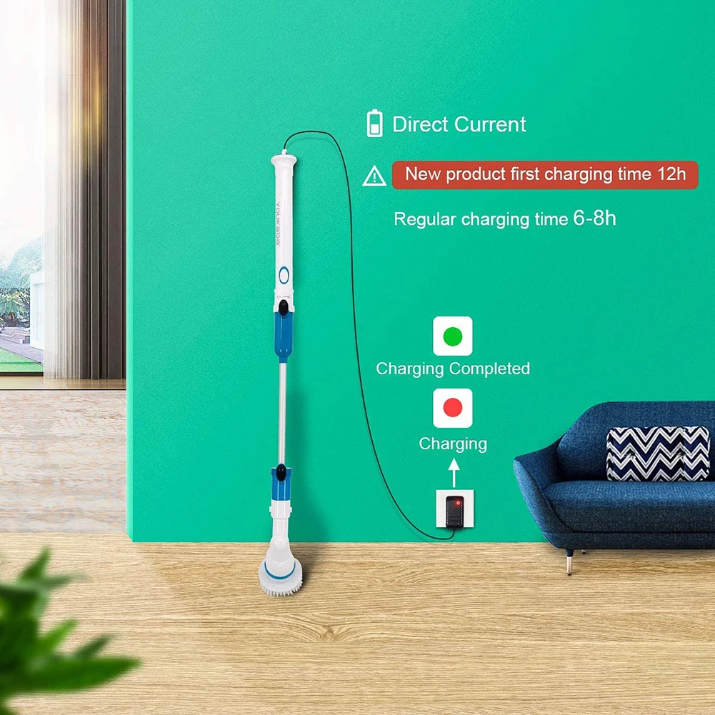 US $24.24 Electric Cleaning Brush MultiFunctional Adjustable Waterproof Cleaner Wireless Charging Bathroom Bathtub Kitchen Cleaning Tools