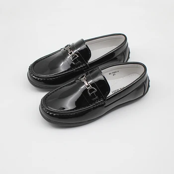 

Boys Loafers Children Casual Shoes Kids Moccasins Buckle Penny Faux Leather Anti-slip Black Toddler Chirldren Flats Size 36