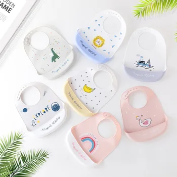 

1pcs Baby Silicone Bib Meal Bib Maternity and Infant Products Child Waterproof Smudge Pocket Child Food Pocket Free